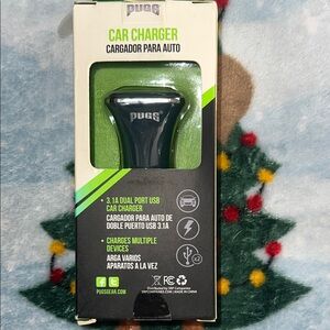 PUGS Black Dual Port USB Car Charger